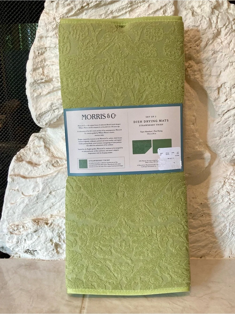 NWT Morris & Co Green Dish Drying Mats - Set of 2